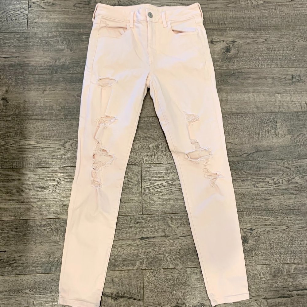 American Eagle light pink skinny jeans